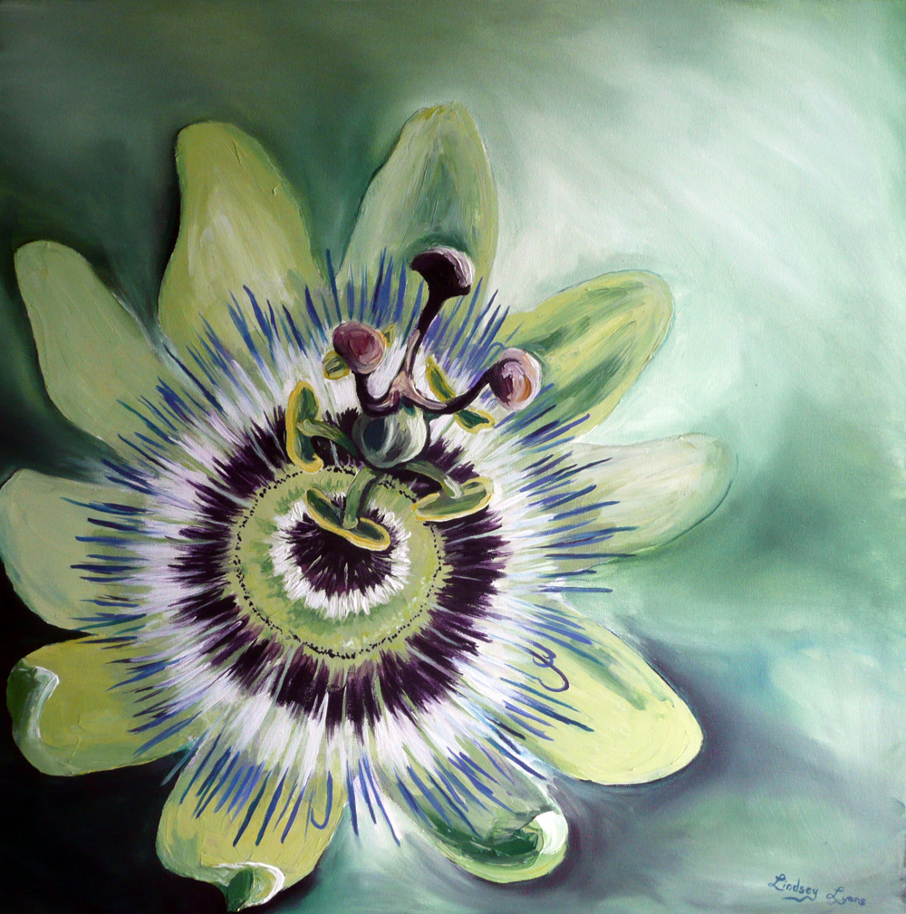 passion fruit flower paintings